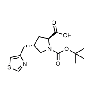 (2S,4S)-1-(tert-butoxycarbonyl)-4-(thiazol-4-ylmethyl)pyrrolidine-2-carboxylic acid|CS-0467437