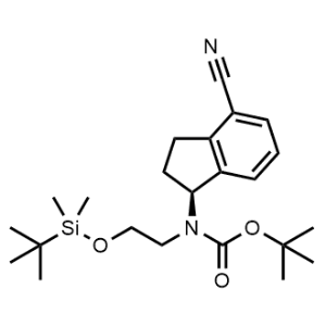 Tert-butyl (S)-(2-((tert-butyldimethylsilyl)oxy)ethyl)(4-cyano-2,3-dihydro-1H-inden-1-yl)carbamate|CS-0468769