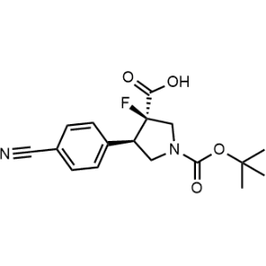 (3R,4R)-1-(tert-butoxycarbonyl)-4-(4-cyanophenyl)-3-fluoropyrrolidine-3-carboxylic acid|CS-0472170