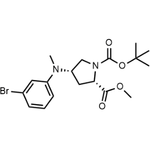 1-(Tert-butyl) 2-methyl (2S,4S)-4-((3-bromophenyl)(methyl)amino)pyrrolidine-1,2-dicarboxylate|CS-0472216