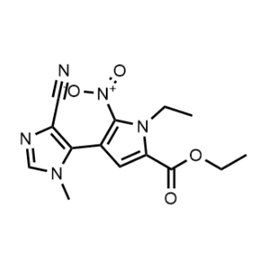 Ethyl 4-(4-cyano-1-methyl-1H-imidazol-5-yl)-1-ethyl-5-nitro-1H-pyrrole-2-carboxylate|CS-0477328