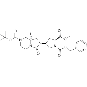 1-Benzyl 2-methyl (2S,4S)-4-((R)-7-(tert-butoxycarbonyl)-3-oxohexahydroimidazo[1,5-a]pyrazin-2(3H)-yl)pyrrolidine-1,2-dicarboxylate|CS-0479567