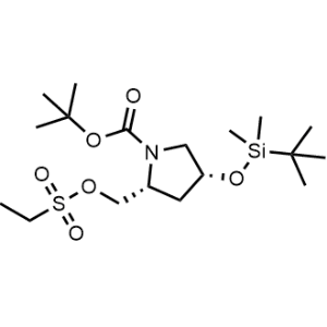 Tert-butyl (2R,4R)-4-((tert-butyldimethylsilyl)oxy)-2-(((ethylsulfonyl)oxy)methyl)pyrrolidine-1-carboxylate|CS-0492861