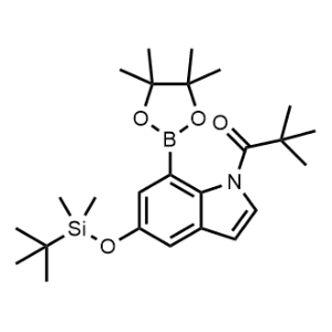 1-(5-((Tert-butyldimethylsilyl)oxy)-7-(4,4,5,5-tetramethyl-1,3,2-dioxaborolan-2-yl)-1H-indol-1-yl)-2,2-dimethylpropan-1-one|CS-0494743