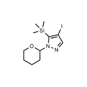 4-Iodo-1-(tetrahydro-2H-pyran-2-yl)-5-(trimethylsilyl)-1H-pyrazole|CS-0495941