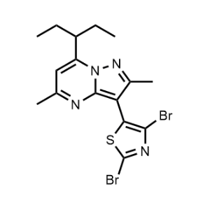 2,4-Dibromo-5-(2,5-dimethyl-7-(pentan-3-yl)pyrazolo[1,5-a]pyrimidin-3-yl)thiazole|CS-0496229