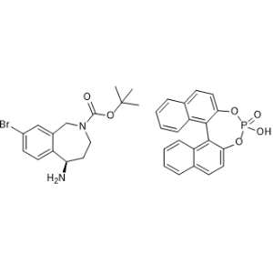 Tert-butyl (R)-5-amino-8-bromo-1,3,4,5-tetrahydro-2H-benzo[c]azepine-2-carboxylate compound with 4-hydroxydinaphtho[2,1-d:1',2'-f][1,3,2]dioxaphosphepine 4-oxide 1:1|CS-0496492