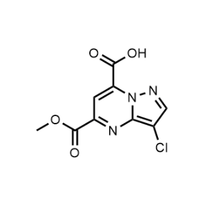 3-Chloro-5-(methoxycarbonyl)pyrazolo[1,5-a]pyrimidine-7-carboxylic acid|CS-0496568