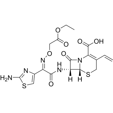 (6R,7R)-7-((Z)-2-(2-Aminothiazol-4-yl)-2-((2-ethoxy-2-oxoethoxy)imino)acetamido)-8-oxo-3-vinyl-5-thia-1-azabicyclo[4.2.0]oct-2-ene-2-carboxylic acid (Cefixime Impurity)|CS-0497591