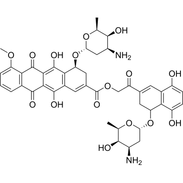 (4S)-2-(4-(((2S,4R,5R,6R)-4-Amino-5-hydroxy-6-methyltetrahydro-2H-pyran-2-yl)oxy)-5,8-dihydroxy-3,4-dihydronaphthalen-2-yl)-2-oxoethyl 4-(((2R,4S,5S,6S)-4-amino-5-hydroxy-6-methyltetrahydro-2H-pyran-2-yl)oxy)-5,12-dihydroxy-7-methoxy-6,11-dioxo-3,4,6,11-tetrahydrotetracene-2-carboxylate Doxorubicin Impurity|CS-0497596