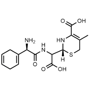 (2R)-2-(((R)-2-Amino-2-(cyclohexa-1,4-dien-1-yl)acetamido)(carboxy)methyl)-5-methyl-3,6-dihydro-2H-1,3-thiazine-4-carboxylic acid Cefradine Impurity|CS-0497716