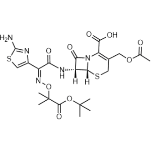 (6R,7R)-3-(Acetoxymethyl)-7-((Z)-2-(2-aminothiazol-4-yl)-2-(((1-(tert-butoxy)-2-methyl-1-oxopropan-2-yl)oxy)imino)acetamido)-8-oxo-5-thia-1-azabicyclo[4.2.0]oct-2-ene-2-carboxylic acid Ceftazidime Impurity|CS-0497758