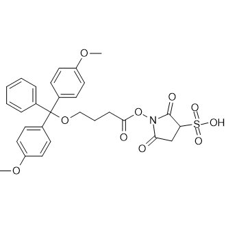 1-((4-(Bis(4-methoxyphenyl)(phenyl)methoxy)butanoyl)oxy)-2,5-dioxopyrrolidine-3-sulfonic acid|CS-0505383