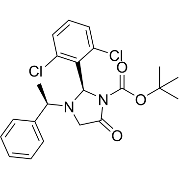 Tert-butyl (R)-2-(2,6-dichlorophenyl)-5-oxo-3-((R)-1-phenylethyl)imidazolidine-1-carboxylate|CS-0509957