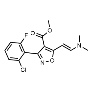 Methyl 3-(2-chloro-6-fluorophenyl)-5-(2-(dimethylamino)vinyl)isoxazole-4-carboxylate|CS-0516563