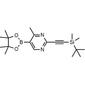 2-((Tert-butyldimethylsilyl)ethynyl)-4-methyl-5-(4,4,5,5-tetramethyl-1,3,2-dioxaborolan-2-yl)pyrimidine|CS-0516836