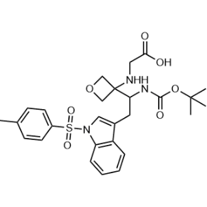 (3-(1-((Tert-butoxycarbonyl)amino)-2-(1-tosyl-1H-indol-3-yl)ethyl)oxetan-3-yl)glycine|CS-0519278