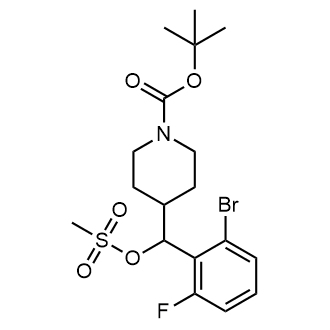 Tert-butyl 4-((2-bromo-6-fluorophenyl)((methylsulfonyl)oxy)methyl)piperidine-1-carboxylate|CS-0523153