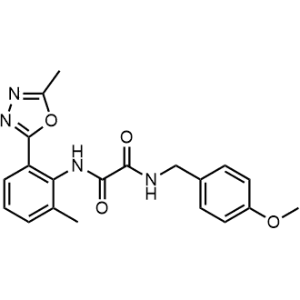 N1-(4-Methoxybenzyl)-N2-(2-methyl-6-(5-methyl-1,3,4-oxadiazol-2-yl)phenyl)oxalamide|CS-0530595