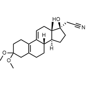 2-((8S,13S,14S,17R)-17-Hydroxy-3,3-dimethoxy-13-methyl-2,3,4,6,7,8,12,13,14,15,16,17-dodecahydro-1H-cyclopenta[a]phenanthren-17-yl)acetonitrile Dienogest Impurity|CS-0531678