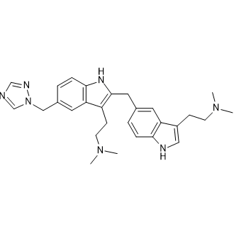 2-(5-((1H-1,2,4-Triazol-1-yl)methyl)-2-((3-(2-(dimethylamino)ethyl)-1H-indol-5-yl)methyl)-1H-indol-3-yl)-N,N-dimethylethanamine Rizatriptan Impurity|CS-0532743