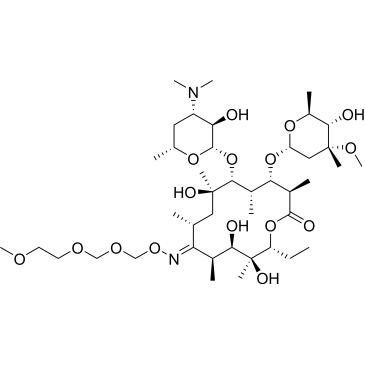 (3R,4S,5S,6R,7R,9R,11S,12R,13S,14R,E)-6-(((2S,3R,4S,6R)-4-(Dimethylamino)-3-hydroxy-6-methyltetrahydro-2H-pyran-2-yl)oxy)-14-ethyl-7,12,13-trihydroxy-4-(((2R,4R,5S,6S)-5-hydroxy-4-methoxy-4,6-dimethyltetrahydro-2H-pyran-2-yl)oxy)-10-((((2-methoxyethoxy)methoxy)methoxy)imino)-3,5,7,9,11,13-hexamethyloxacyclotetradecan-2-one Roxithromycin Impurity|CS-0532766