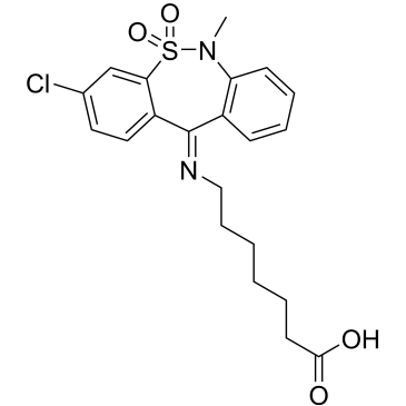 (E)-7-((3-Chloro-6-methyl-5,5-dioxidodibenzo[c,f][1,2]thiazepin-11(6H)-ylidene)amino)heptanoic acid Tianeptine Impurity|CS-0532968
