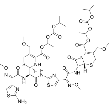(6R,7R)-1-((Isopropoxycarbonyl)oxy)ethyl 7-((Z)-2-(2-((2R)-2-((Z)-2-(2-aminothiazol-4-yl)-2-(methoxyimino)acetamido)-2-((2R)-4-((1-((isopropoxycarbonyl)oxy)ethoxy)carbonyl)-5-(methoxymethyl)-3,6-dihydro-2H-1,3-thiazin-2-yl)acetamido)thiazol-4-yl)-2-(methoxyimino)acetamido)-3-(methoxymethyl)-8-oxo-5-thia-1-azabicyclo[4.2.0]oct-2-ene-2-carboxylate Cefpodoxime Proxetil Impurity|CS-0533257