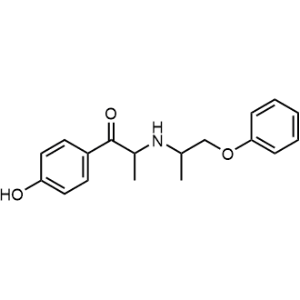 1-(4-Hydroxyphenyl)-2-((1-phenoxypropan-2-yl)amino)propan-1-one Isoxsuprine Impurity|CS-0534188