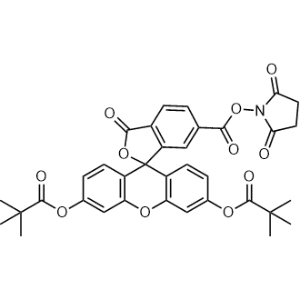 6-(((2,5-Dioxopyrrolidin-1-yl)oxy)carbonyl)-3-oxo-3H-spiro[isobenzofuran-1,9'-xanthene]-3',6'-diyl bis(2,2-dimethylpropanoate)|CS-0535431