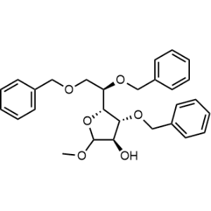 (3R,4R,5R)-4-(benzyloxy)-5-((R)-1,2-bis(benzyloxy)ethyl)-2-methoxytetrahydrofuran-3-ol|CS-0535747