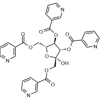 (2R,3S,4R,5R)-2-hydroxy-2,5-bis((nicotinoyloxy)methyl)tetrahydrofuran-3,4-diyl dinicotinate|CS-0536184
