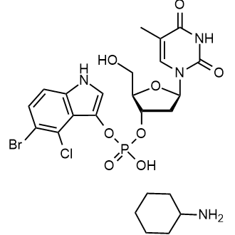Cyclohexanamine 5-bromo-4-chloro-1H-indol-3-yl ((2R,3S,5R)-2-(hydroxymethyl)-5-(5-methyl-2,4-dioxo-3,4-dihydropyrimidin-1(2H)-yl)tetrahydrofuran-3-yl) phosphate|CS-0542753