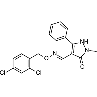 (E)-2-methyl-3-oxo-5-phenyl-2,3-dihydro-1H-pyrazole-4-carbaldehyde O-(2,4-dichlorobenzyl) oxime|CS-0543701