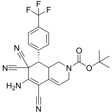 Tert-butyl (8S)-6-amino-5,7,7-tricyano-8-(4-(trifluoromethyl)phenyl)-3,7,8,8a-tetrahydroisoquinoline-2(1H)-carboxylate|CS-0543803