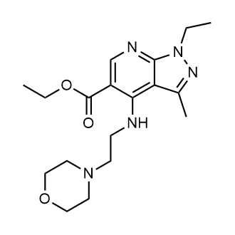Ethyl 1-ethyl-3-methyl-4-((2-morpholinoethyl)amino)-1H-pyrazolo[3,4-b]pyridine-5-carboxylate|CS-0545346