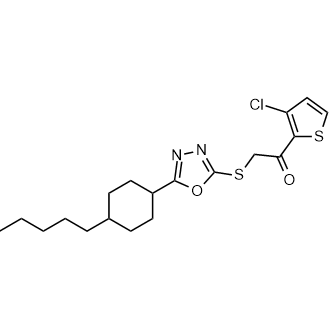 1-(3-Chlorothiophen-2-yl)-2-((5-(4-pentylcyclohexyl)-1,3,4-oxadiazol-2-yl)thio)ethan-1-one|CS-0548919