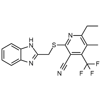 2-(((1H-benzo[d]imidazol-2-yl)methyl)thio)-6-ethyl-5-methyl-4-(trifluoromethyl)nicotinonitrile|CS-0552700