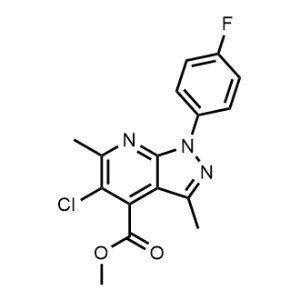Methyl 5-chloro-1-(4-fluorophenyl)-3,6-dimethyl-1H-pyrazolo[3,4-b]pyridine-4-carboxylate|CS-0554343