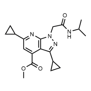 Methyl 3,6-dicyclopropyl-1-(2-(isopropylamino)-2-oxoethyl)-1H-pyrazolo[3,4-b]pyridine-4-carboxylate|CS-0554344