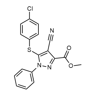 Methyl 5-((4-chlorophenyl)thio)-4-cyano-1-phenyl-1H-pyrazole-3-carboxylate|CS-0555305