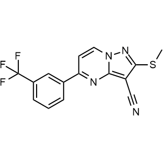 2-(Methylthio)-5-(3-(trifluoromethyl)phenyl)pyrazolo[1,5-a]pyrimidine-3-carbonitrile|CS-0555573