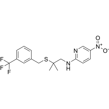 N-(2-methyl-2-((3-(trifluoromethyl)benzyl)thio)propyl)-5-nitropyridin-2-amine|CS-0556413