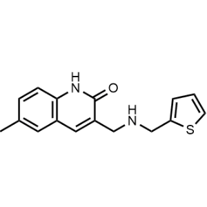 6-Methyl-3-(((thiophen-2-ylmethyl)amino)methyl)quinolin-2(1H)-one|CS-0559030