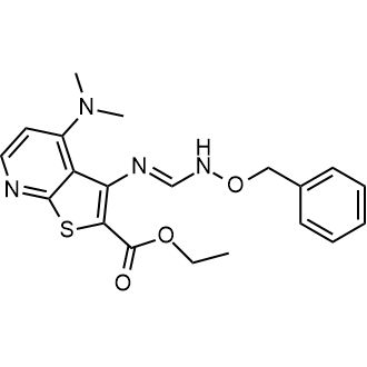 Ethyl 3-((((benzyloxy)amino)methylene)amino)-4-(dimethylamino)thieno[2,3-b]pyridine-2-carboxylate|CS-0559320