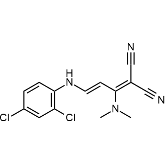 (E)-2-(3-((2,4-dichlorophenyl)amino)-1-(dimethylamino)allylidene)malononitrile|CS-0559524