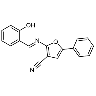 (E)-2-((2-hydroxybenzylidene)amino)-5-phenylfuran-3-carbonitrile|CS-0559779