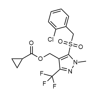 (5-((2-Chlorobenzyl)sulfonyl)-1-methyl-3-(trifluoromethyl)-1H-pyrazol-4-yl)methyl cyclopropanecarboxylate|CS-0562565