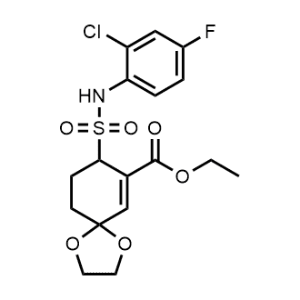 Ethyl 8-(N-(2-chloro-4-fluorophenyl)sulfamoyl)-1,4-dioxaspiro[4.5]dec-6-ene-7-carboxylate|CS-0569054