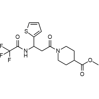 Methyl 1-(3-(thiophen-2-yl)-3-(2,2,2-trifluoroacetamido)propanoyl)piperidine-4-carboxylate|CS-0575199